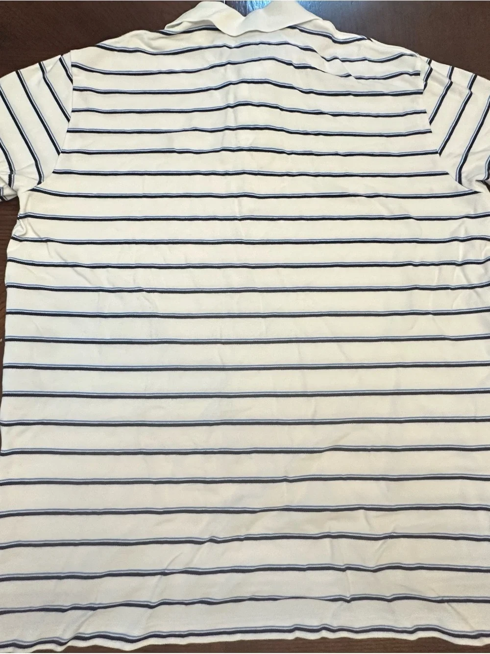 Polo by Ralph Lauren White Polo Shirt with Navy Stripes